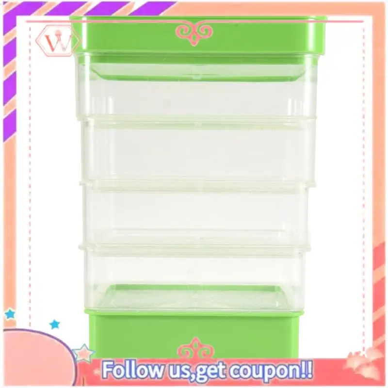 

Upgraded Bean Seed Germination Kit, Micro-Green Plant Growing Tray, Drain Tray, Four-Tier Stackable Sprout Growing Kit Easy Inst