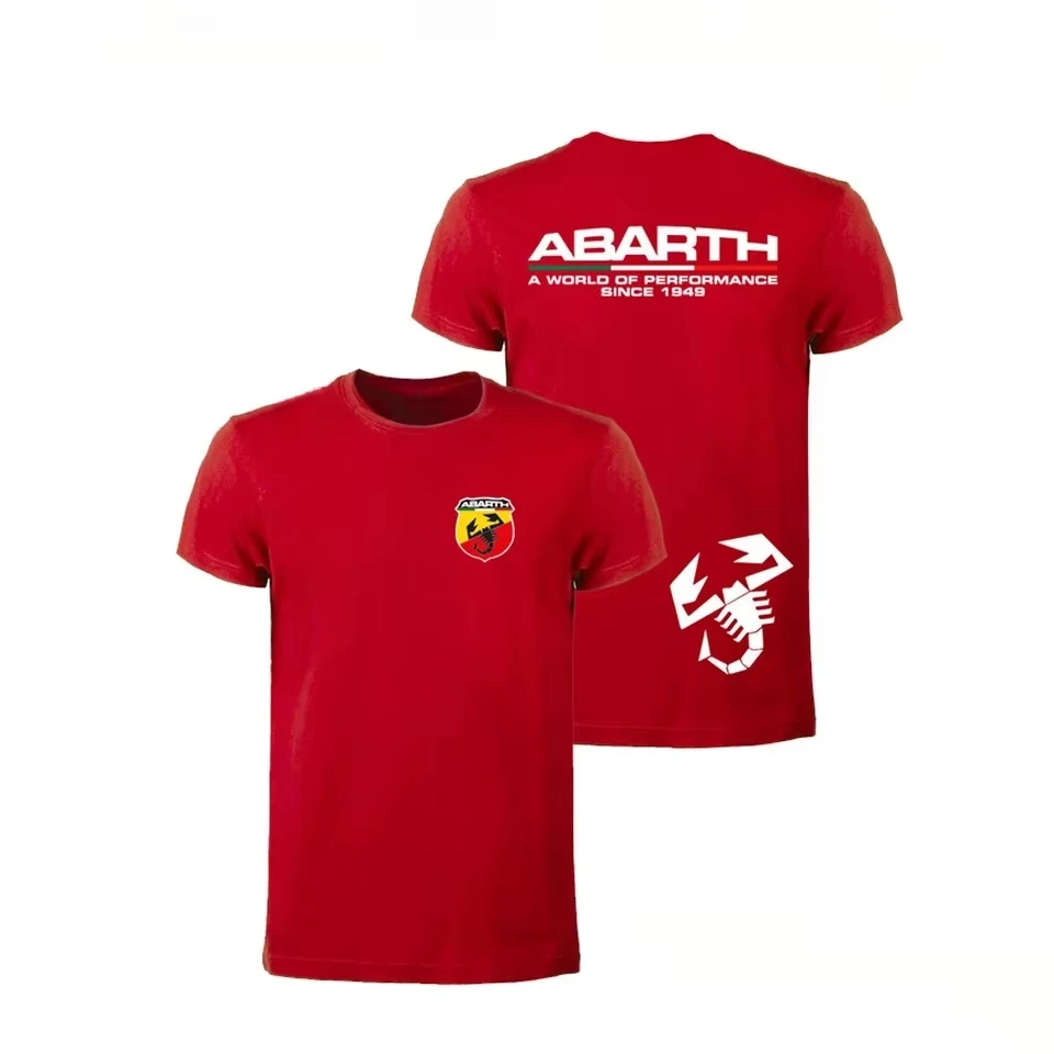 Nuova T-shirt Estiva del Marchio Automobilistico Italiano con Logo dello Scorpione, Maniche Corte in Cotone, Leggera per Uomo