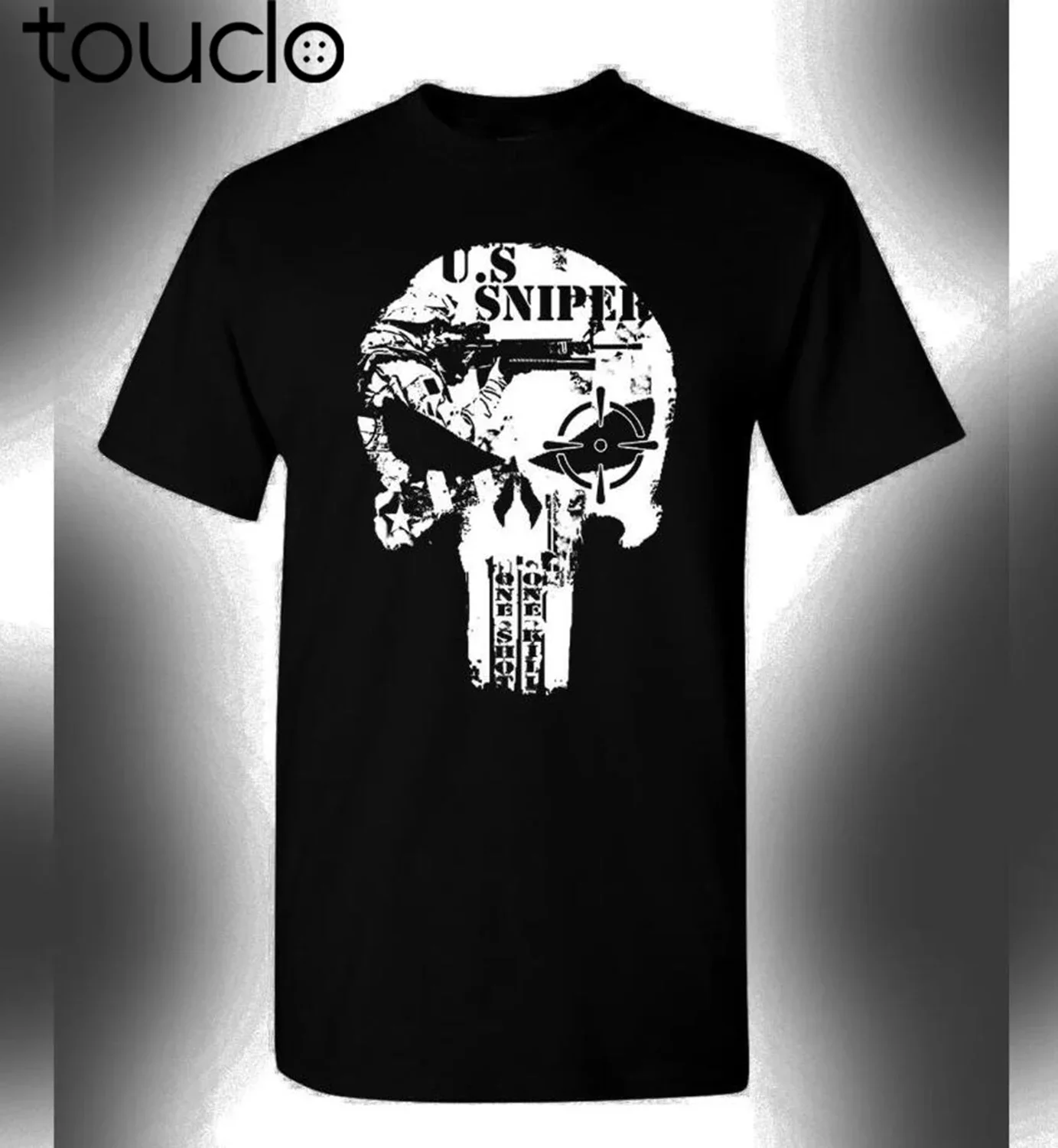 Us Sniper T-Shirt Skull Logo Special Forces One Shot One Kill Armed Forces Newest Fashion Cotton Printed Custom Tees