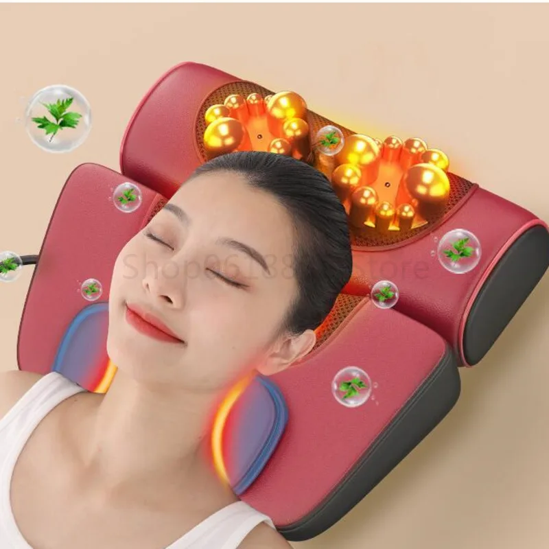 

Cervical Spine Massager Household Electric Massage Pillow Wormwood Hot Compress And Kneading Massager Massage Shop