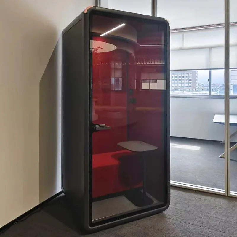 2-4 Person Acoustic Office Pod Movable Aluminum Frame Soundproof Office Meeting Booth Silent Work Pod For Coworking Space