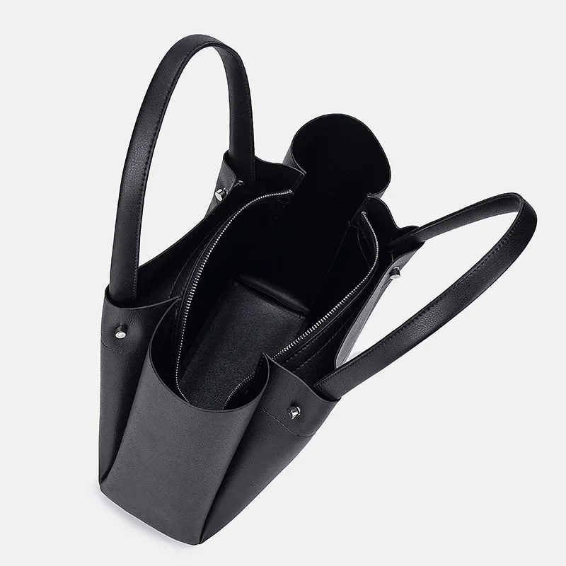 

Letter bag Large capacity soft leather shopping bag One shoulder portable commuter tote bag