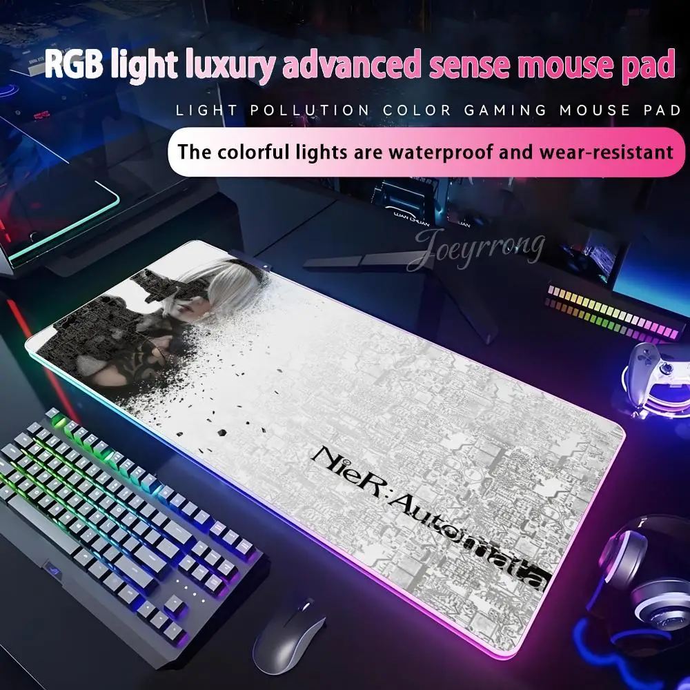 

The game Nier Automata Mouse Pad For FPS eSports RGB Extended Gaming Keyboard LED Mats Large 1000x500mm XXL Gamer