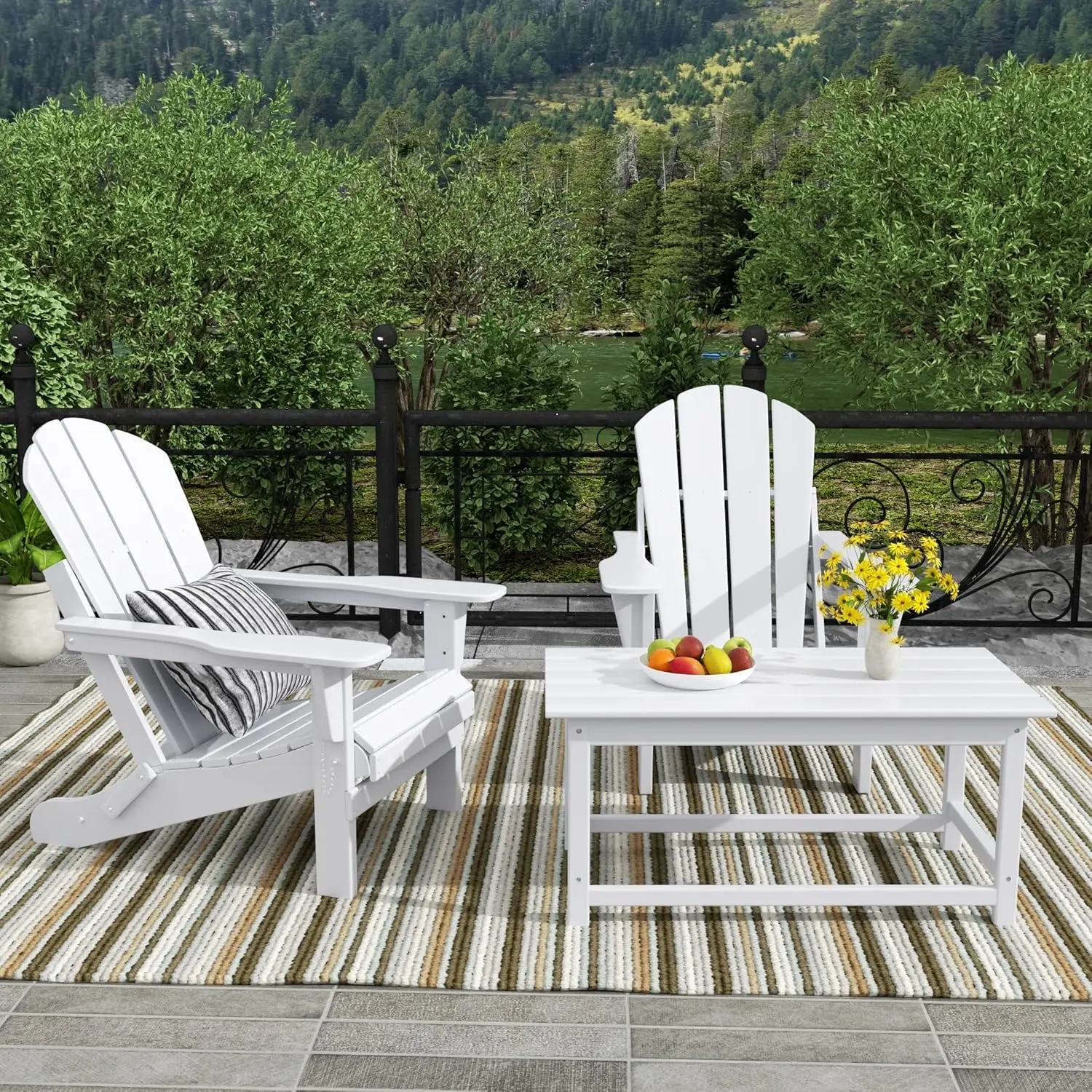 Malibu Outdoor Salontafel, All Weather Poly Timmerhout Patio Adirondack Salontafel Voor Tuin Gazon Veranda Balkon