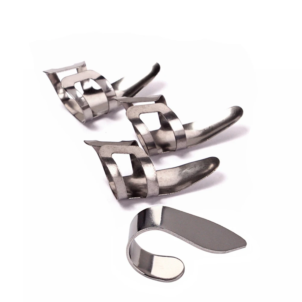 

4pcs Silver Stainless Steel Thumb Picks For Guitar Durable Lightweight Finger Picks For Bass Guitar Accessories Instrument Parts