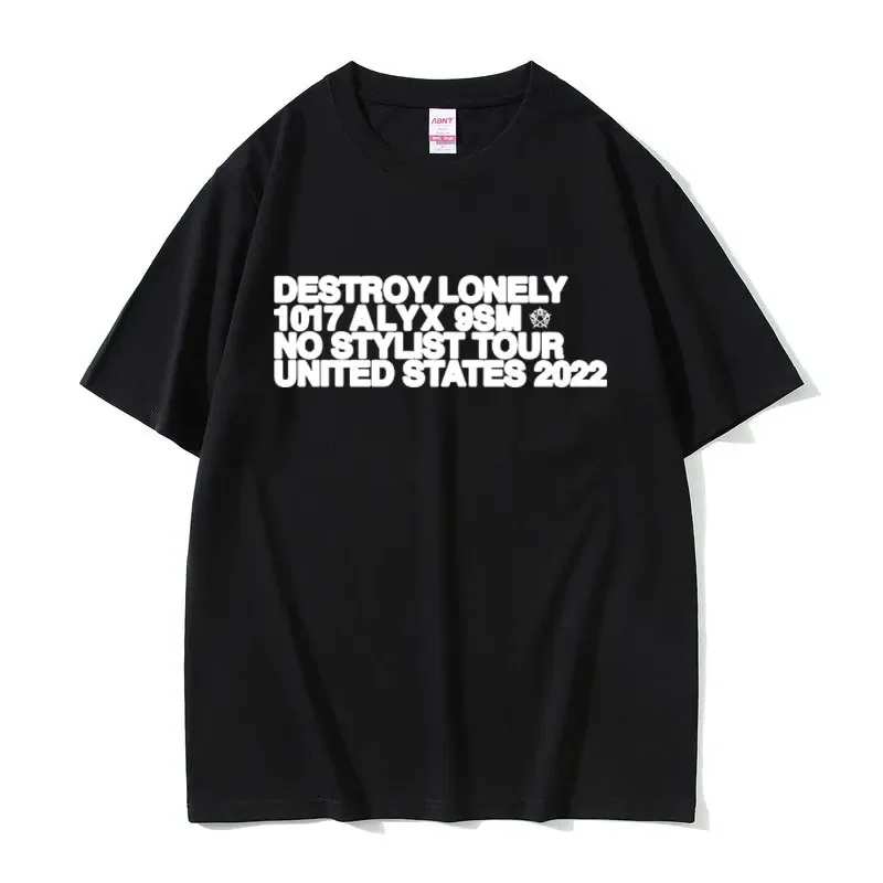 Rapper Destroy Lonely Alyx Heavy Tshirt Mens 100% Cotton Short Sleeve Tees Men Hip Hop Rap Style T-shirt Man Oversized T Shirt