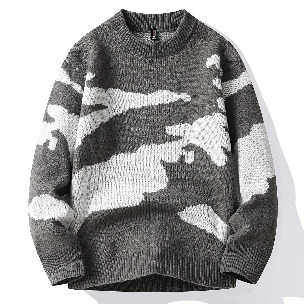 Clouds Sweaters Men Autumn Vintage Graphic Knitted Sweaters Fashion Streetwear Long Sleeve Crewneck Pullovers Men Clothing