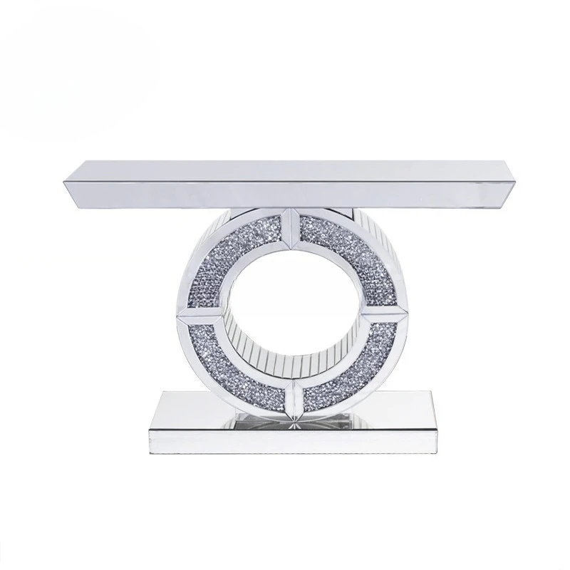 

Glass mirror entrance table Round entrance table