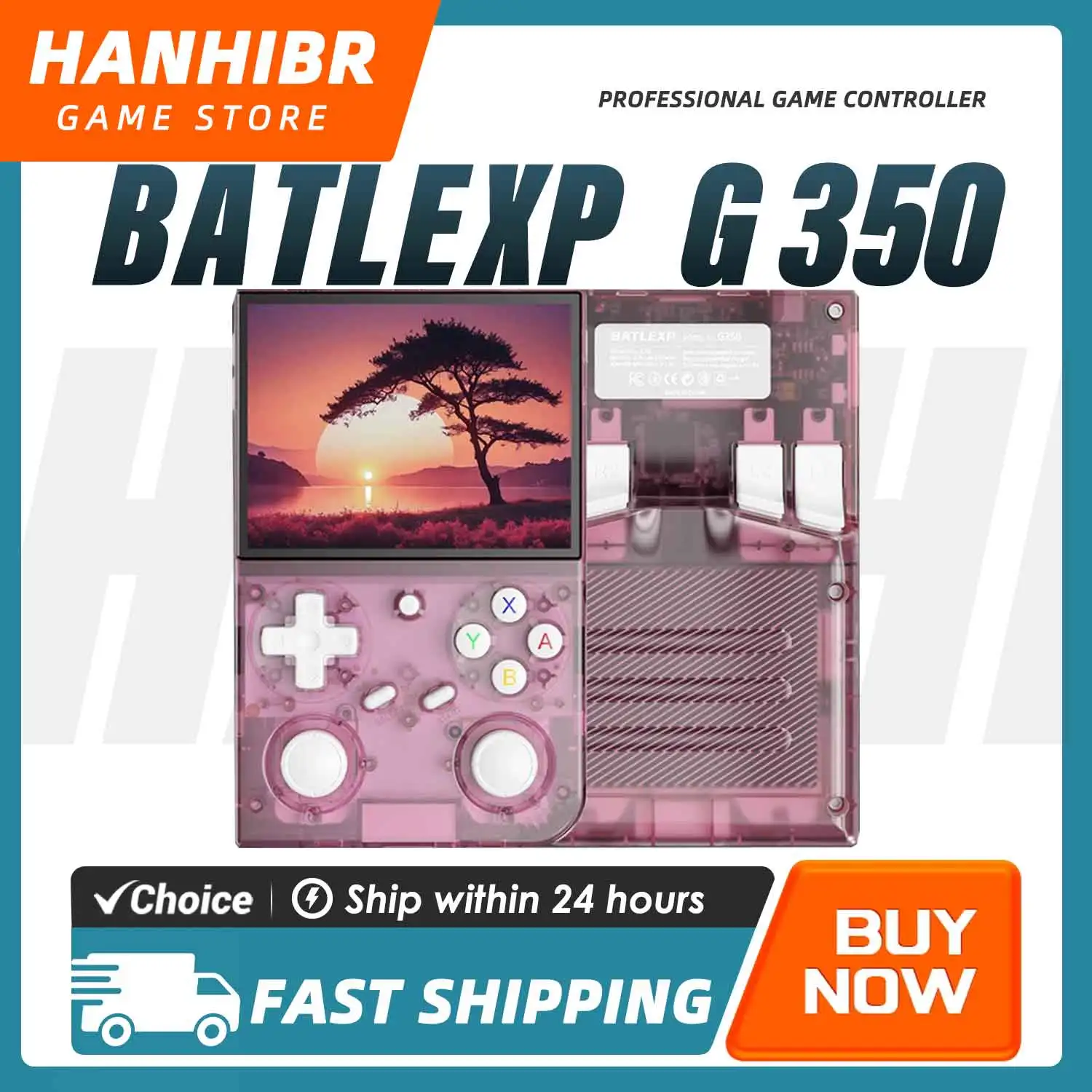 

AMPOWN BATLEXP G350 Handheld Game Players 3.5'' IPS Screen Dual Joystick Vibration Motor Portable Game Console Retro Games