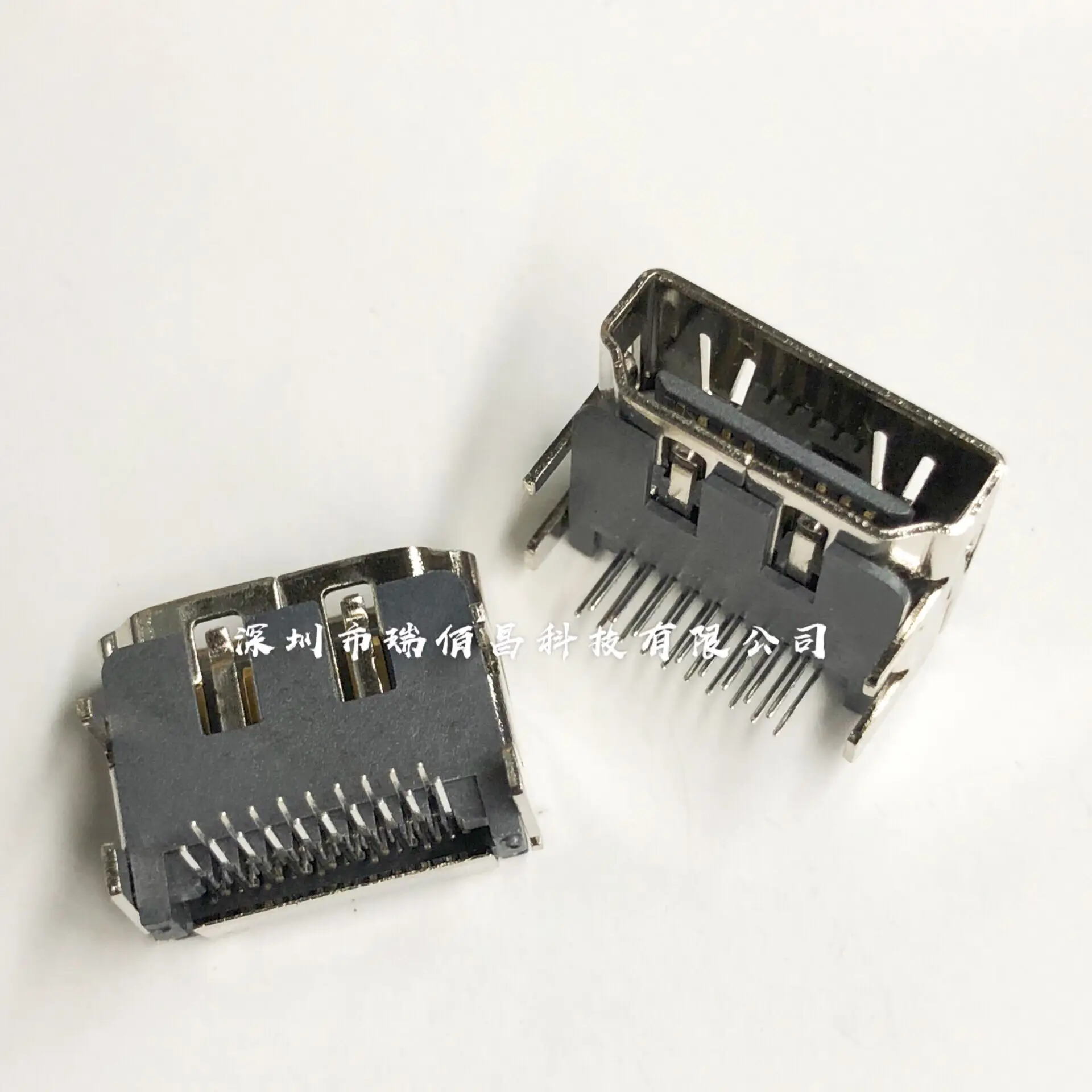 For High definition interface HDMI A TYPE copper shell nickel plated terminal two rows plug-in 19P with shrapnel female socket