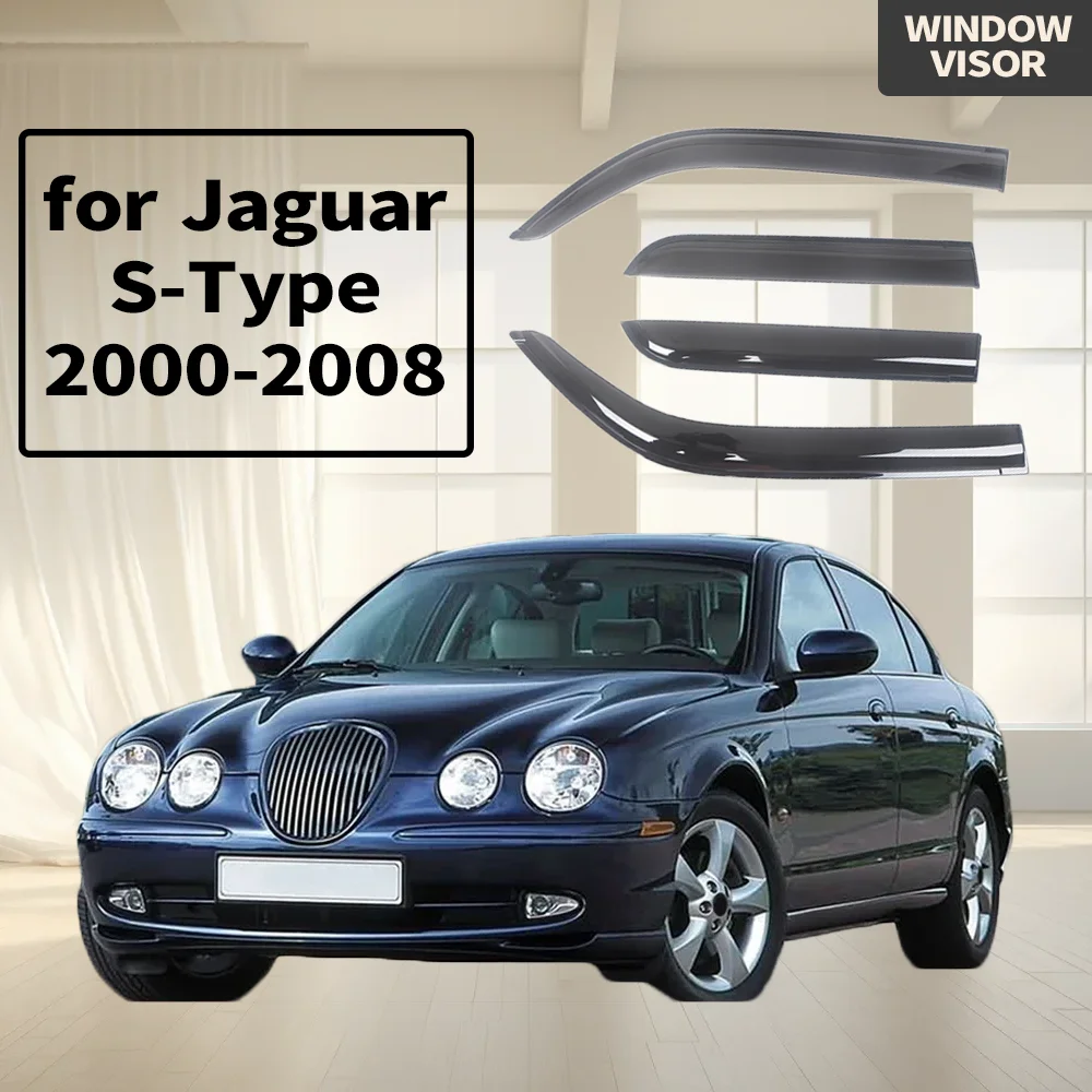 

For Jaguar S-Type 2000 2001 2002 2003 2004 2005 2006 2007 2008 Wind Deflectors Rain Guards Door Visor Vent Shades Window Visor