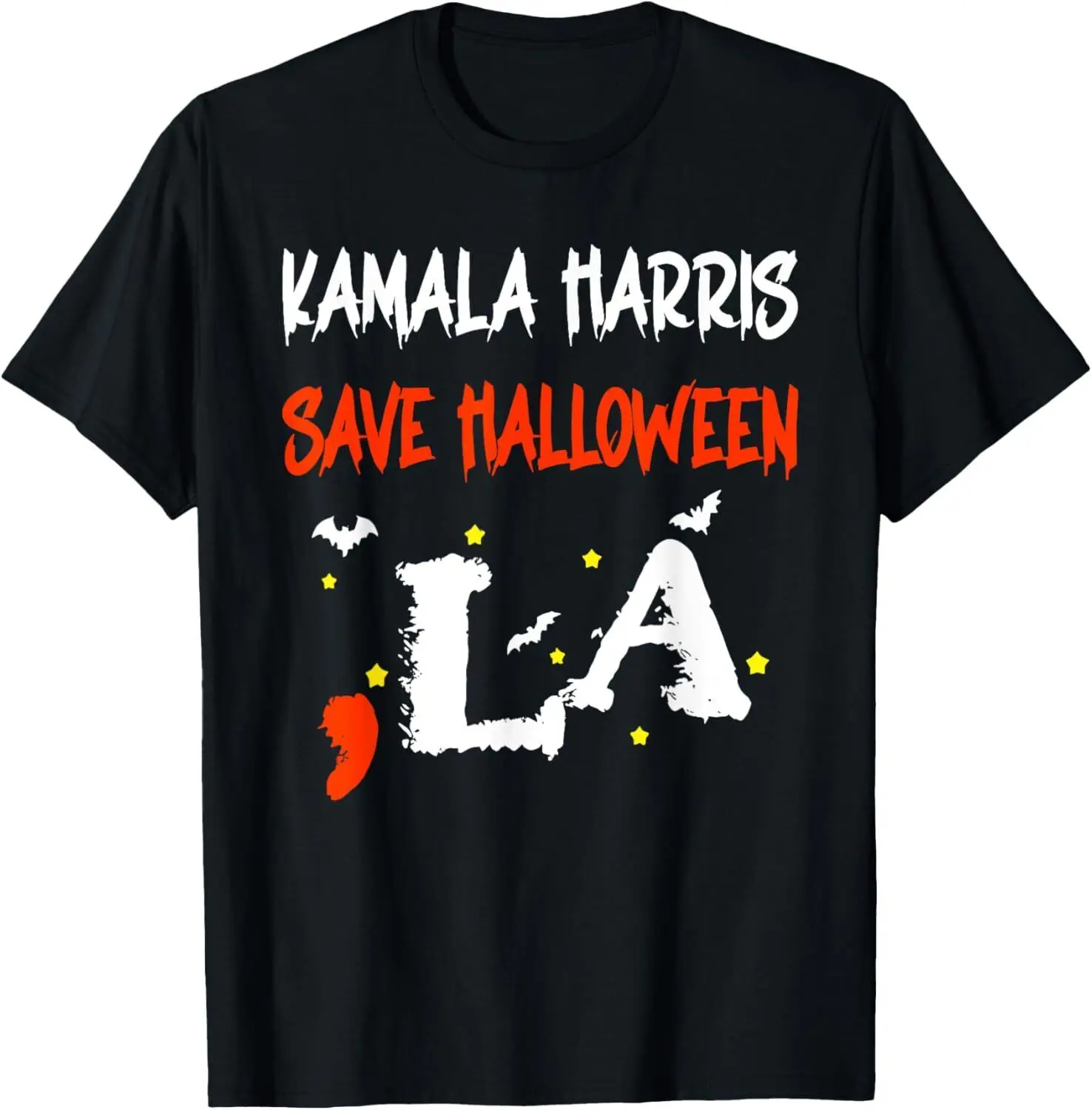 Comma La Pumpkin Kamala Harris Save Halloween Spooky Season T-Shirt