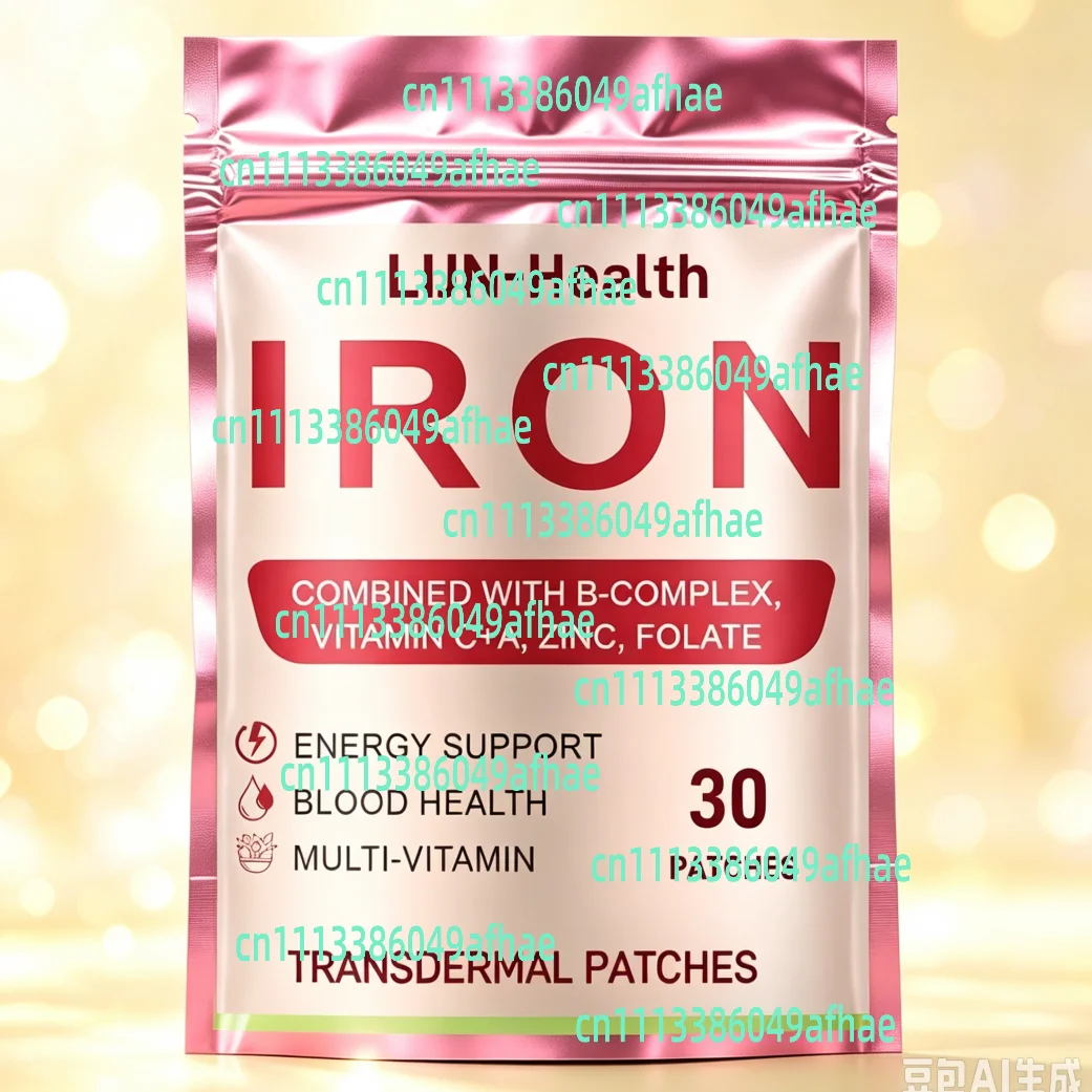 30 Patches Iron Transdermal Patches For Women Men With Vitamin A, B-complex, Biotin, Zinc Energy Support & Immune