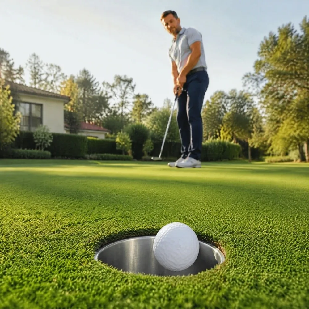 Stainless Steel Golf Hole Cup Bottom Drain Hole Metal Construction Golf Practice Cup 10.8cm Outer Diameter 15cm Height