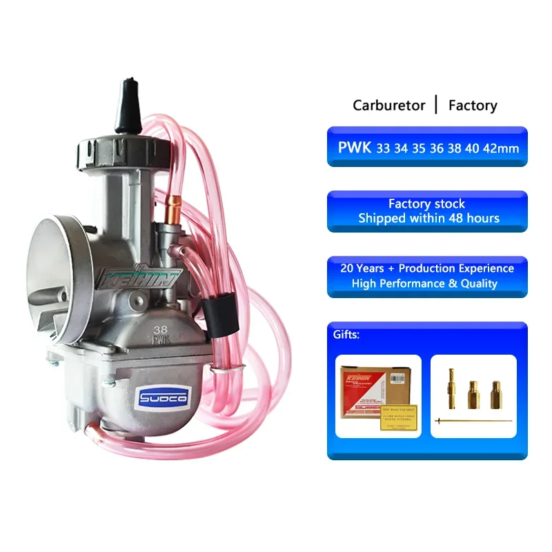 PWK Motorcycle Carburetor 33 34 35 36 38 40 42mm Universal Carburetor With Power Jet For 2/4-Stroke 200-450cc Engine Motorcycle