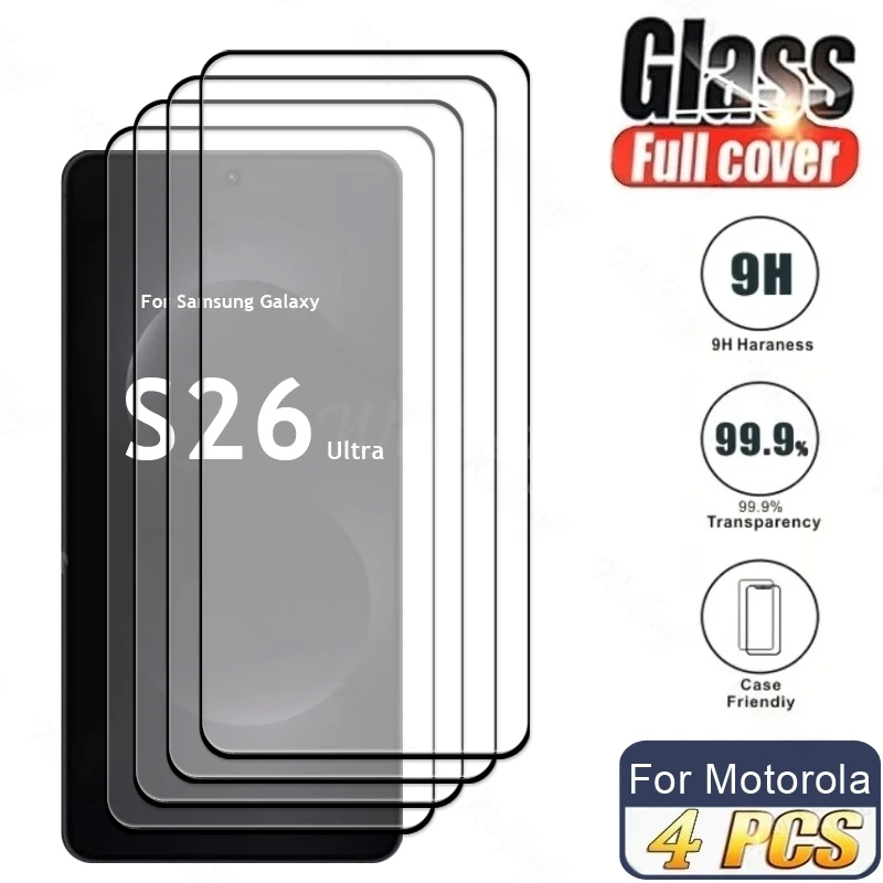 4 Stück gehärtetes Glas für Samsung Galaxy S26 Ultra Glas-Displayschutzfolie S26 Ultra S26 Glas Vollständige Abdeckung Anti-Fingerabdruck – Detail 1