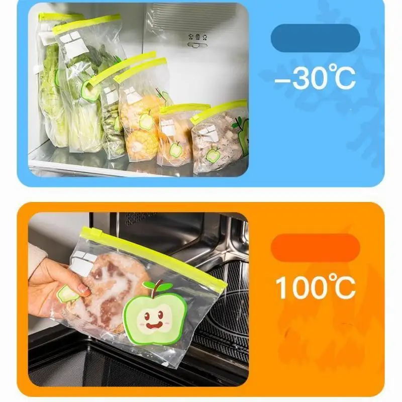 Многоразовый прозрачный пакет с замком на молнии для пищевых продуктов, пластиковый контейнер на молнии для путешествий, кемпинга, кухни