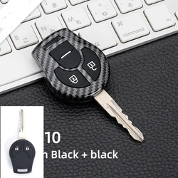 Carbon Fiber ABS For Nissan Cube Micra Qashqai Juke 2/3/4 B Smart Folding Remote Key Case Shell Styling Fob