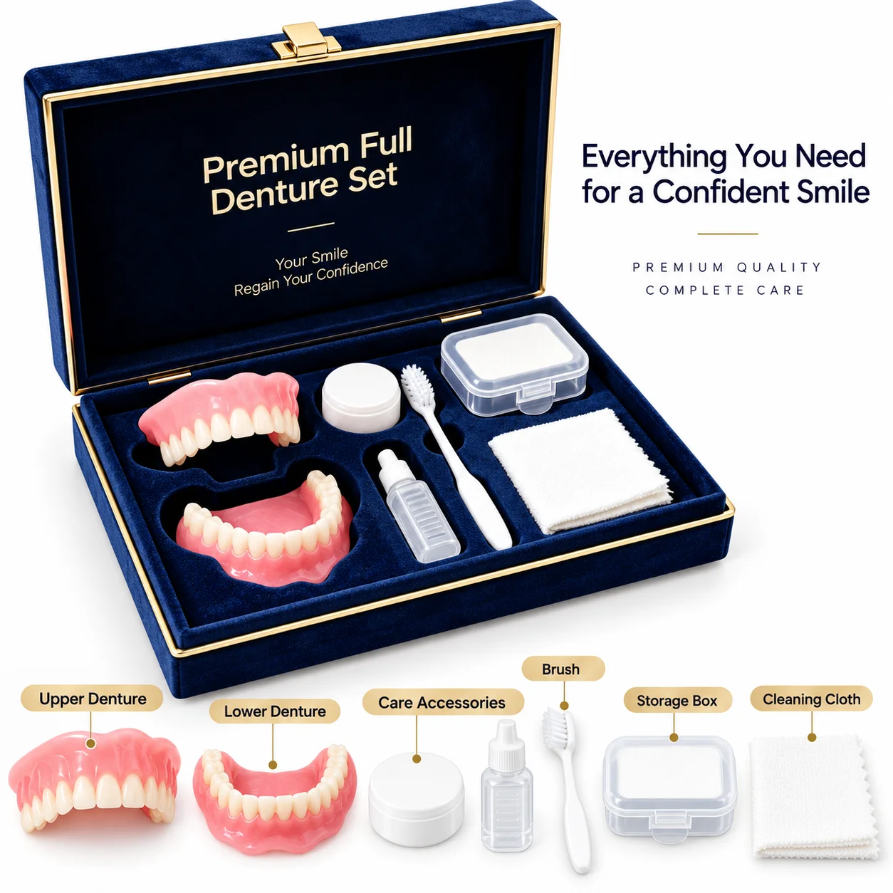 Fake Teeth Upper and Lower Set Temporary Cosmetic Teeth Cover Soft Silicone Smile Veneers for Photography Wedding Party Props