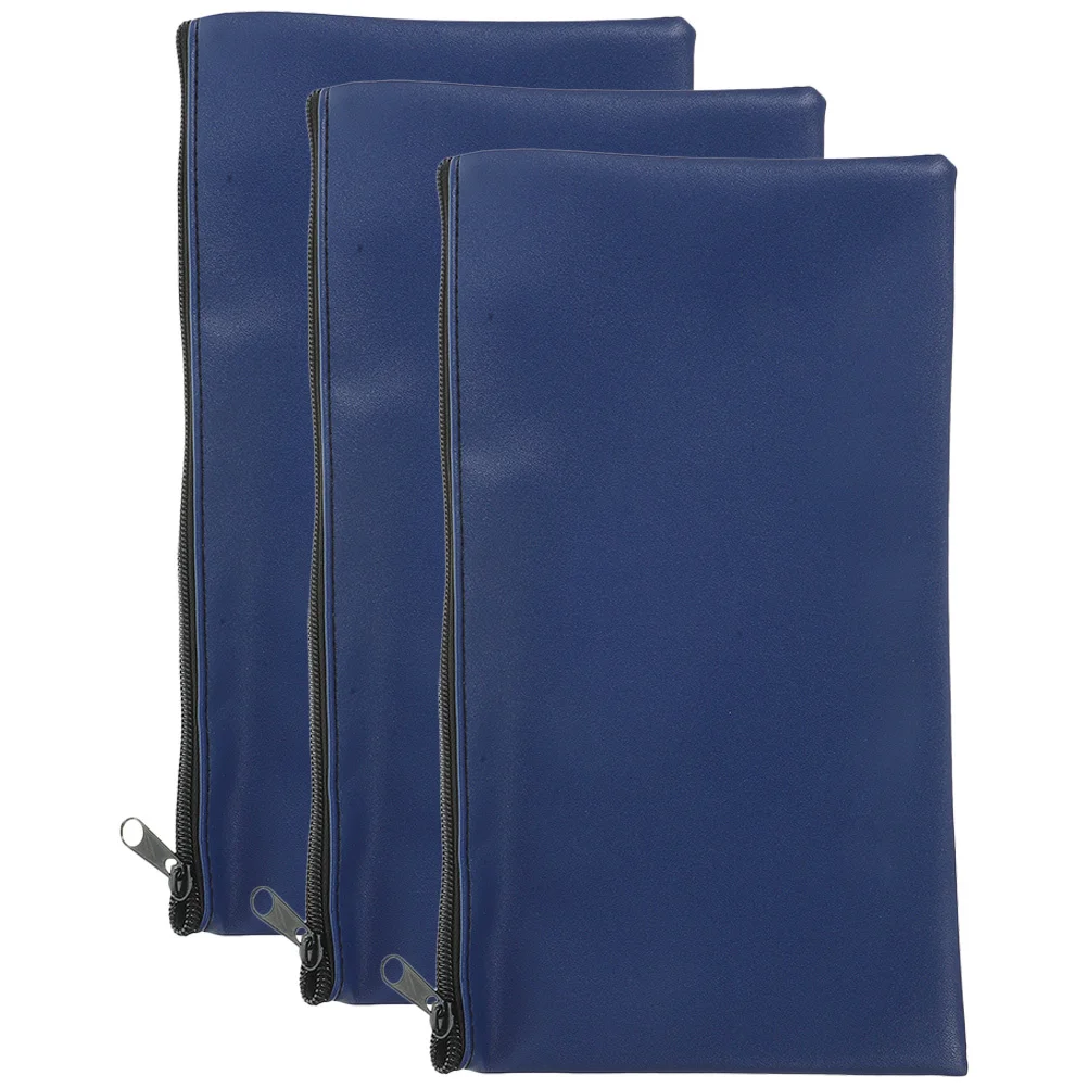 

3pcs File Bag Large Capacity Zipper Money Pouch For Cash Receipt Organizer Document Holder Travel Cash Bag Pencil Pouch