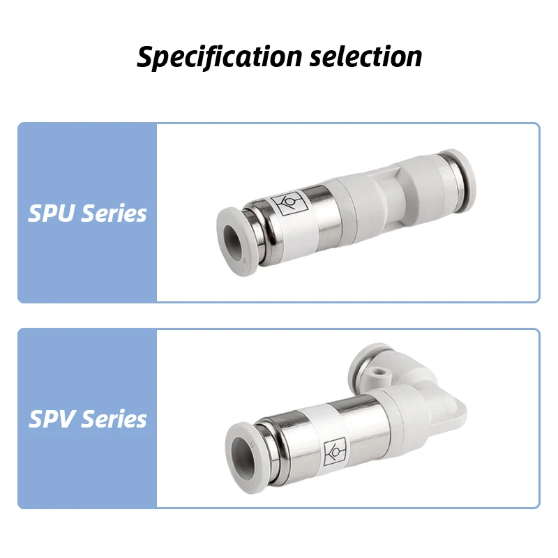 Gas pipe quick connector one-way valve SPU straight through SPV bend check valve Quick plug SPU-4 SPU-6/8/10/12 SPV-4 /6/8/10/12