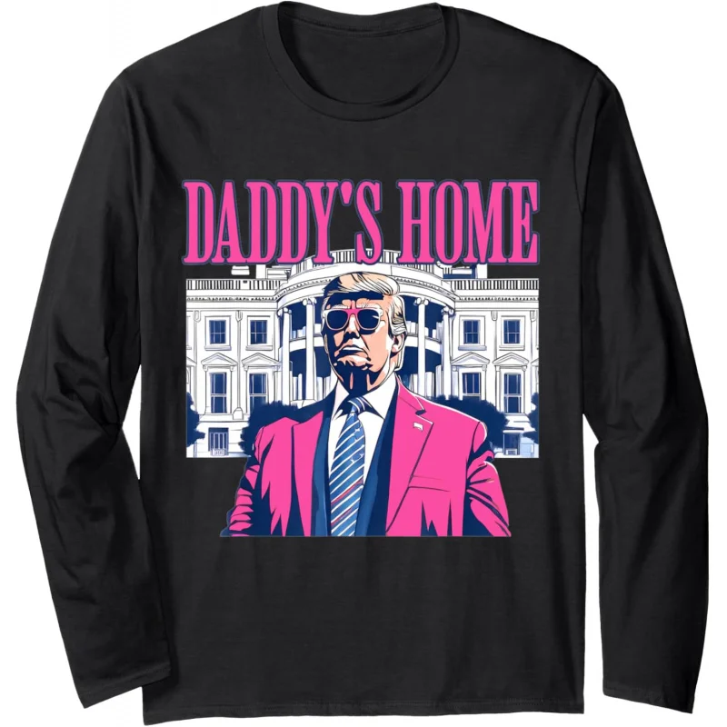 

Dad's home White House pink Trump election 2024 long sleeve T-shirt