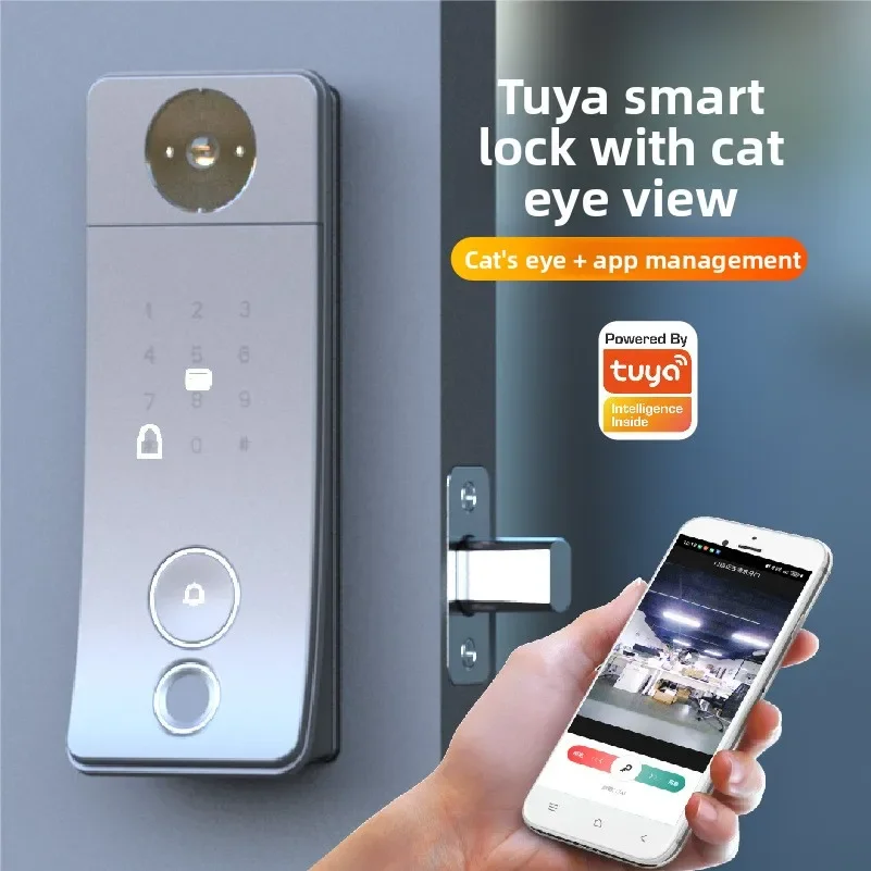 Fully Automatic Wooden Door American Standard Electronic Smart Card Password Lock Remote Visual Cat Eye Lock