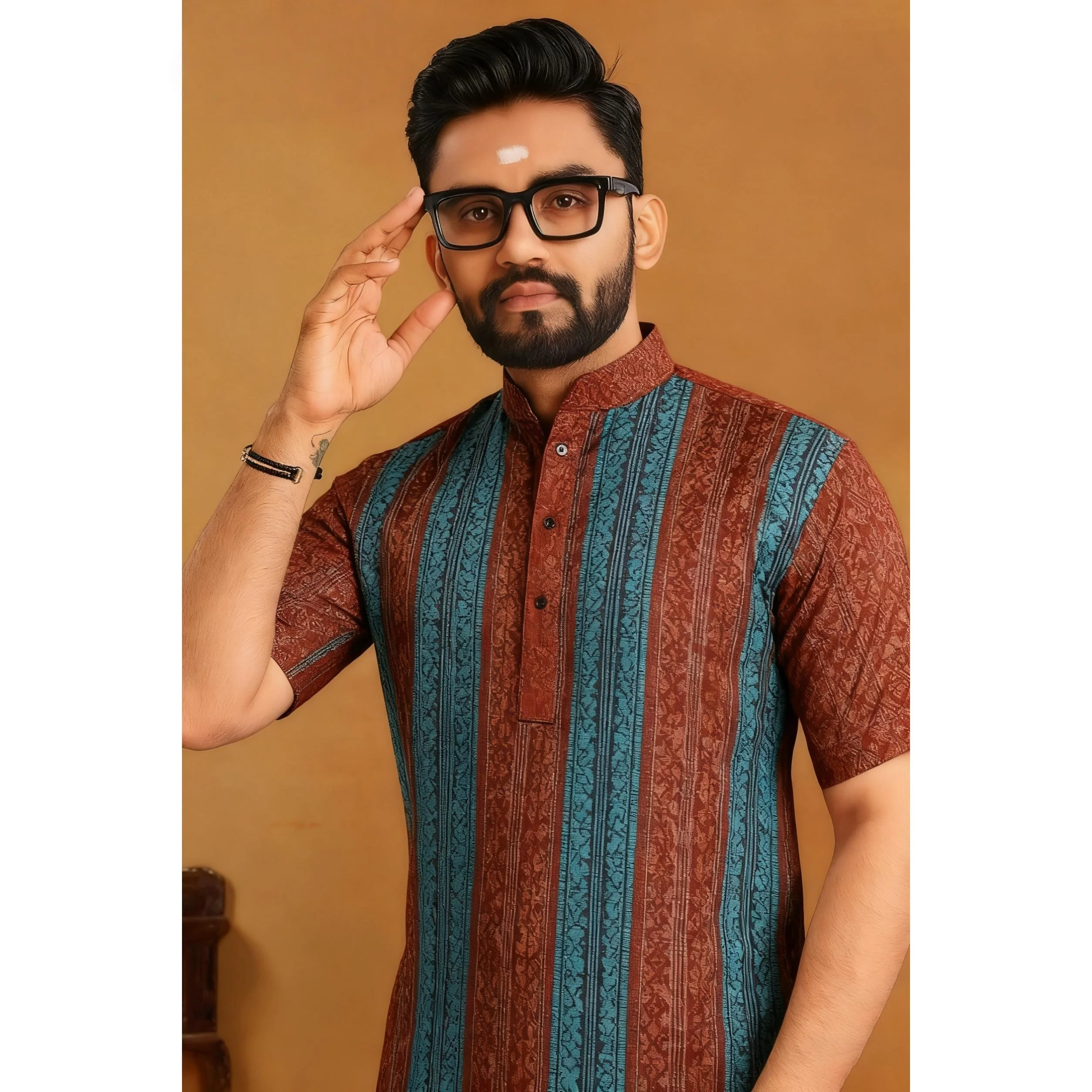 Traditional Clothing Asian South Asian Styles Mandarin Men Short Sleeved Polo Shirt Middle Eastern Camisa Masculina Mais Cendida