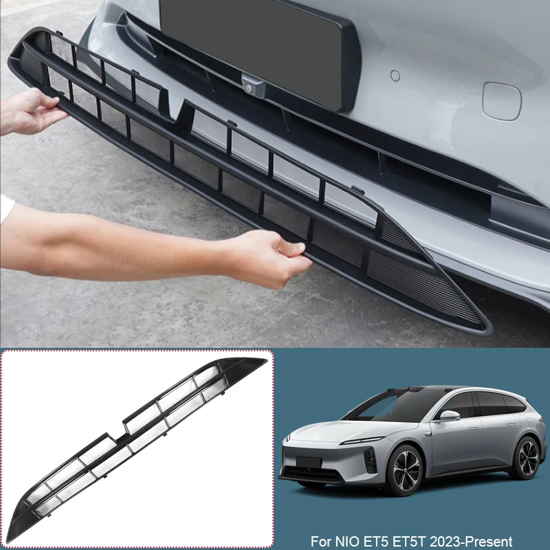 ABS Car Modify Front Buckle Insect Proof Net For NIO ET5 ET5T 2023-2027 Auto Front Bumper Center Intake Grille Cover Accessory