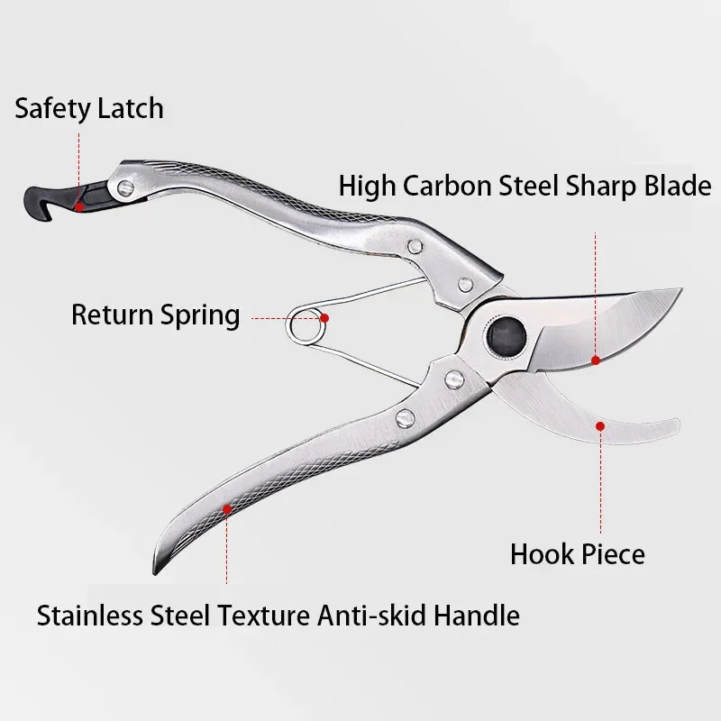 60HRC Hardness High Carbon Steel Blade Pruning Shear Outils Manuels Professional Bonsai Flowers Plants Garden Hand Tools Scissor