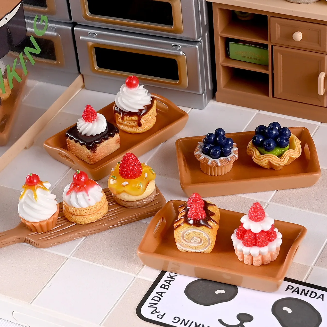 9 Styles Fake Cake Play Food Resin Charms Flatback DIY Dollhouse Kitchen Decor Cream Craft Baking Game