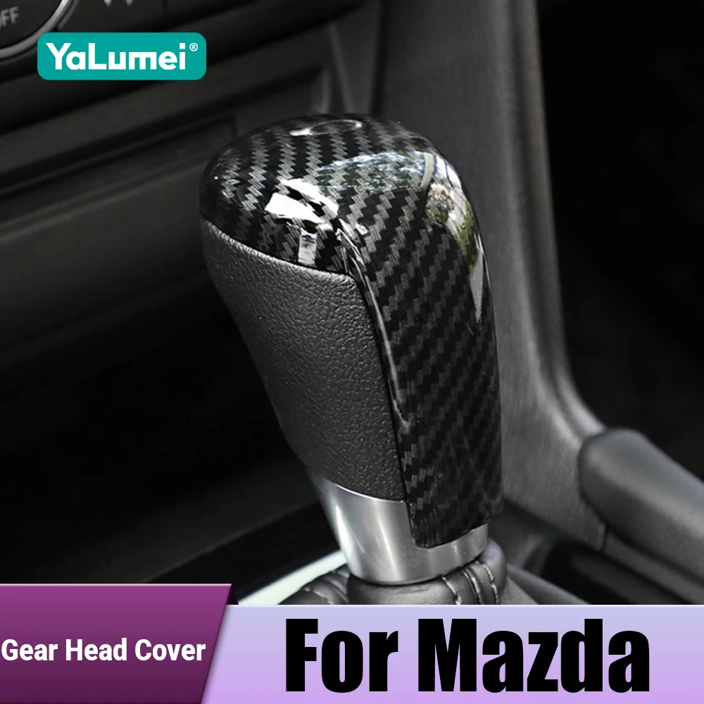 Car Gear Head Shift Knob Handle Cover Trims Stickers For Mazda 2 3 6 DJ BM GJ GL CX-3 CX3 CX-5 CX5 KF CX8 CX9 2014-2021 2022