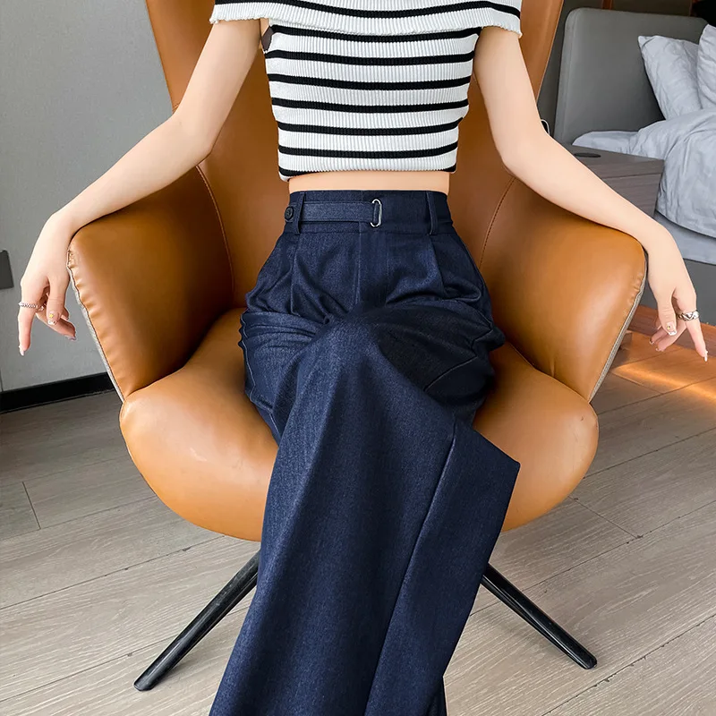 

Spring Summer High Waist Vintage Solid Loose Women Wide Leg Pants 2026 New Casual Loose Full Length Trousers Female