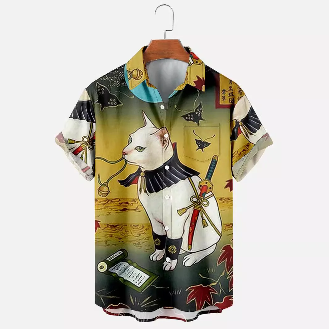 2026 Summer Retro Style Men's Fashion Casual Harajuku Hawaiian Shirt