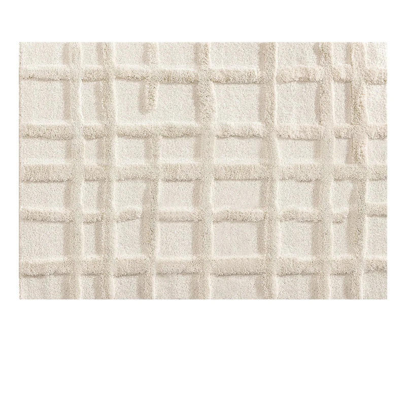 Beige Modern Living Room Large Carpets Handmade 3D Soft Plush Home Sofa Area Rugs Solid Color Simple Bedroom Decoration Bedside