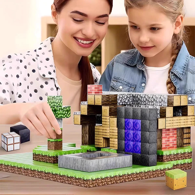 

Magnetic Building Blocks for Kids - Mine World Themed 298 PCS STEM Creative Educational Toys DIY Gift for Boys and Girls