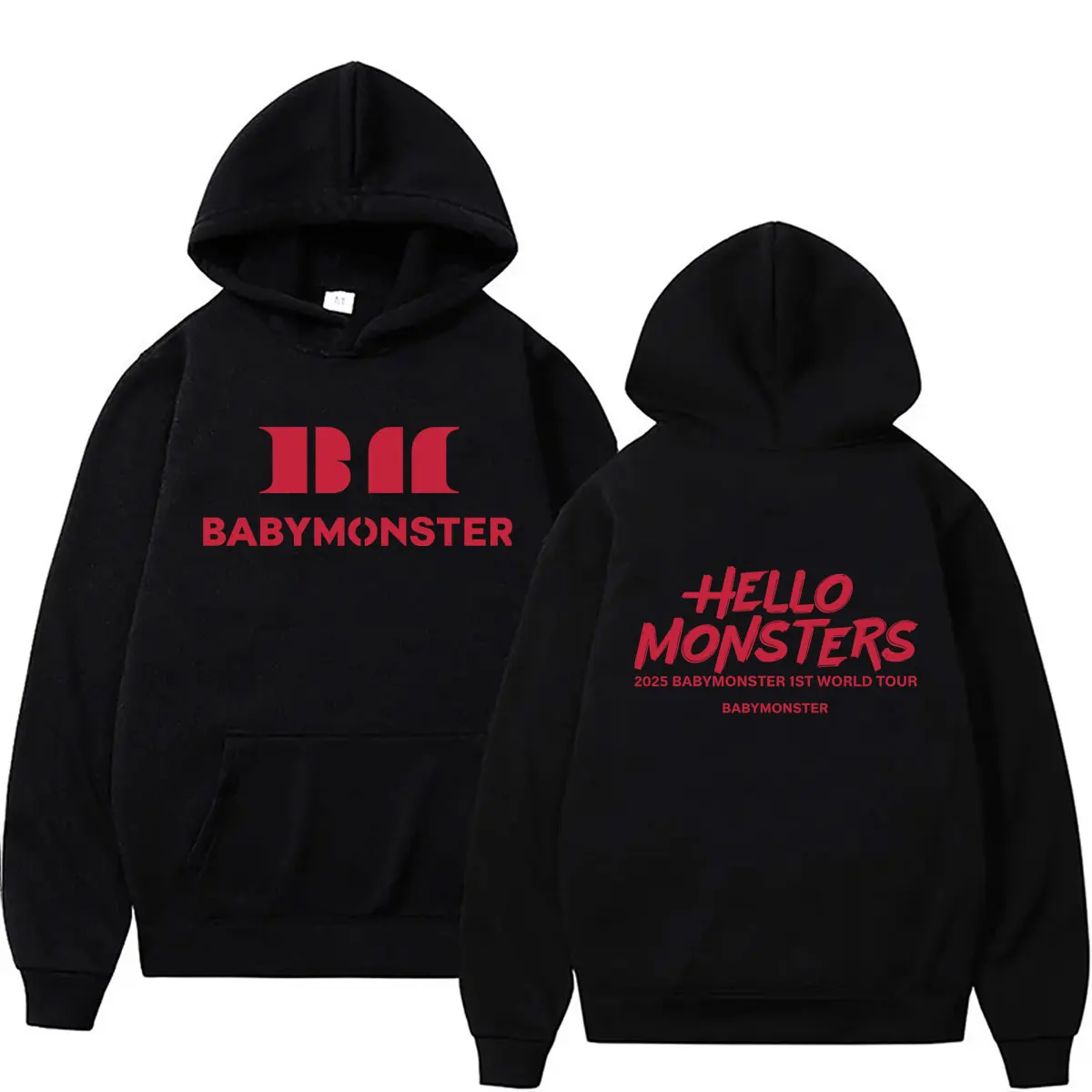

Kpop Band Babymonster Hoodie Hello Monsters World Tour Pullover Hoodies Men's Women Fashion Casual Oversized Hooded Sweatshirt