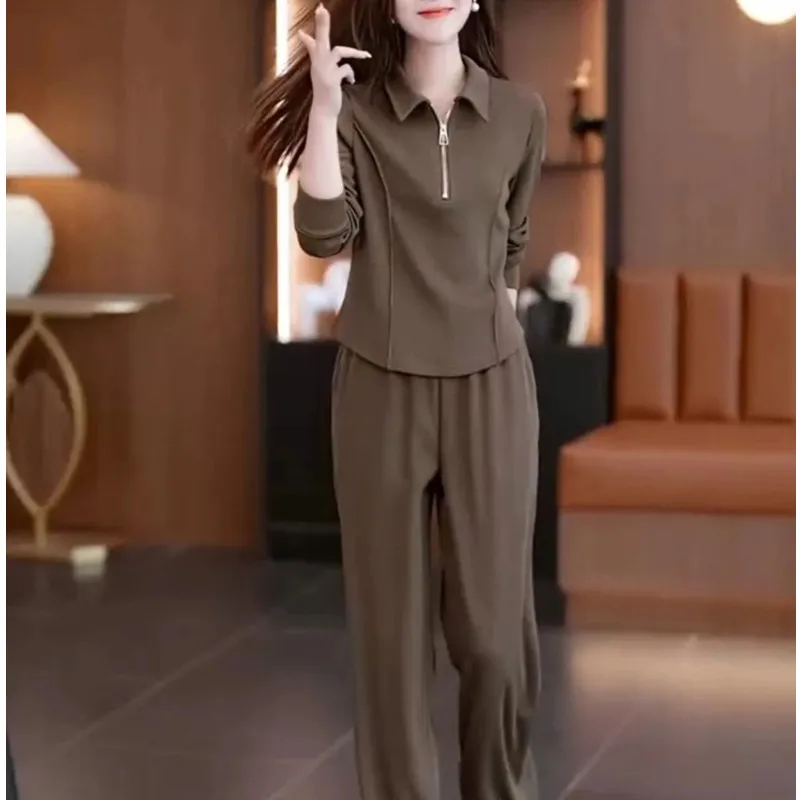2024 Spring/Summer Foreign Trade Fashion Leisure Sports Set Women's Autumn Long Sleeved Pants Two Piece Set