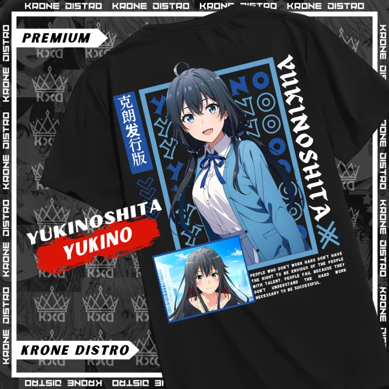 Anime YUKINO YUKINOSHITA Katun Premium 24s - Tshirt Distro Oregairu Oversize Dewasa T-shirt