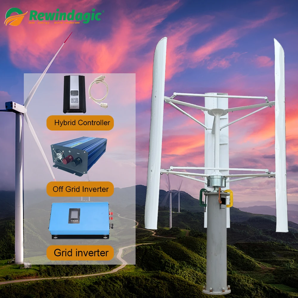 

30000W 30KW Wind Turbine 12V-380V Vertical Axis Alternative Energy Electromagnetic Generator For Home Farm Hybrids Stre