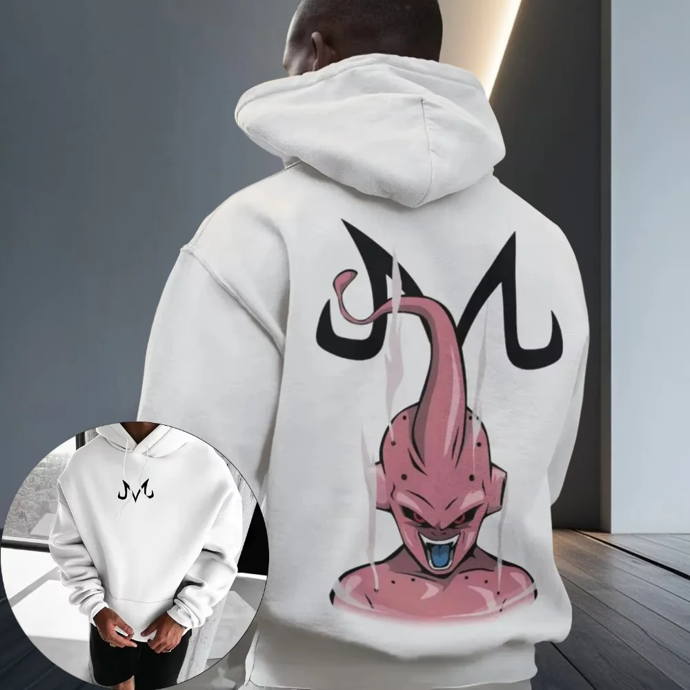 

2025 hot-selling autumn and winter new anime white devil Buou printed hooded sweater men's and women's fashion street jumper