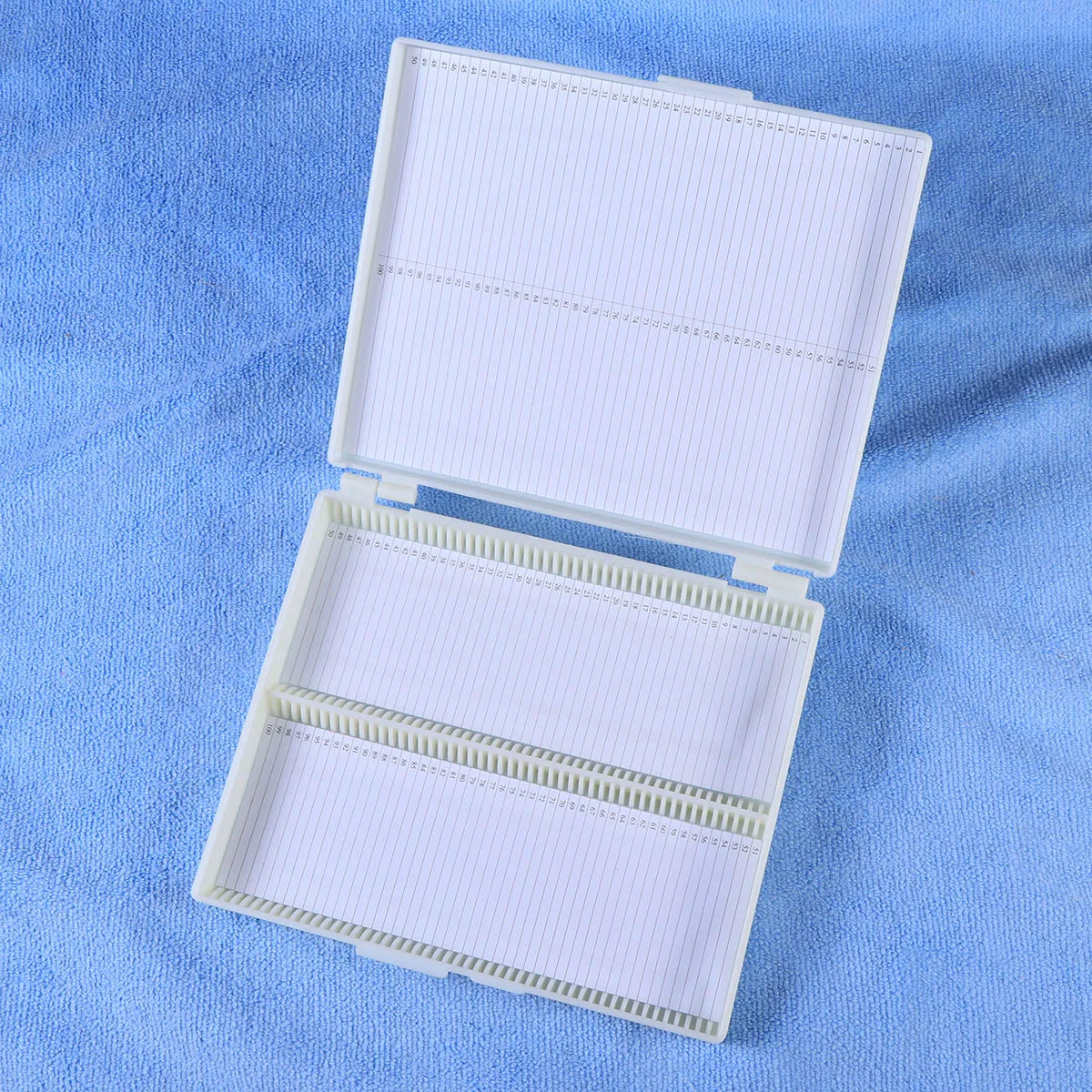 

Storage for Microscope Slides Professional Case Numbered Slots Top-Hinged Lid Clasp Secure Capacity Teaching