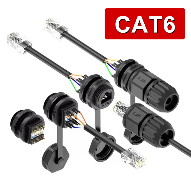 

M21 RJ45 CAT6 Welding Gigabit Network Waterproof Aviation Plug Waterproof Panel Mount 1.5A/125V Gold-plated Pins Connector IP68