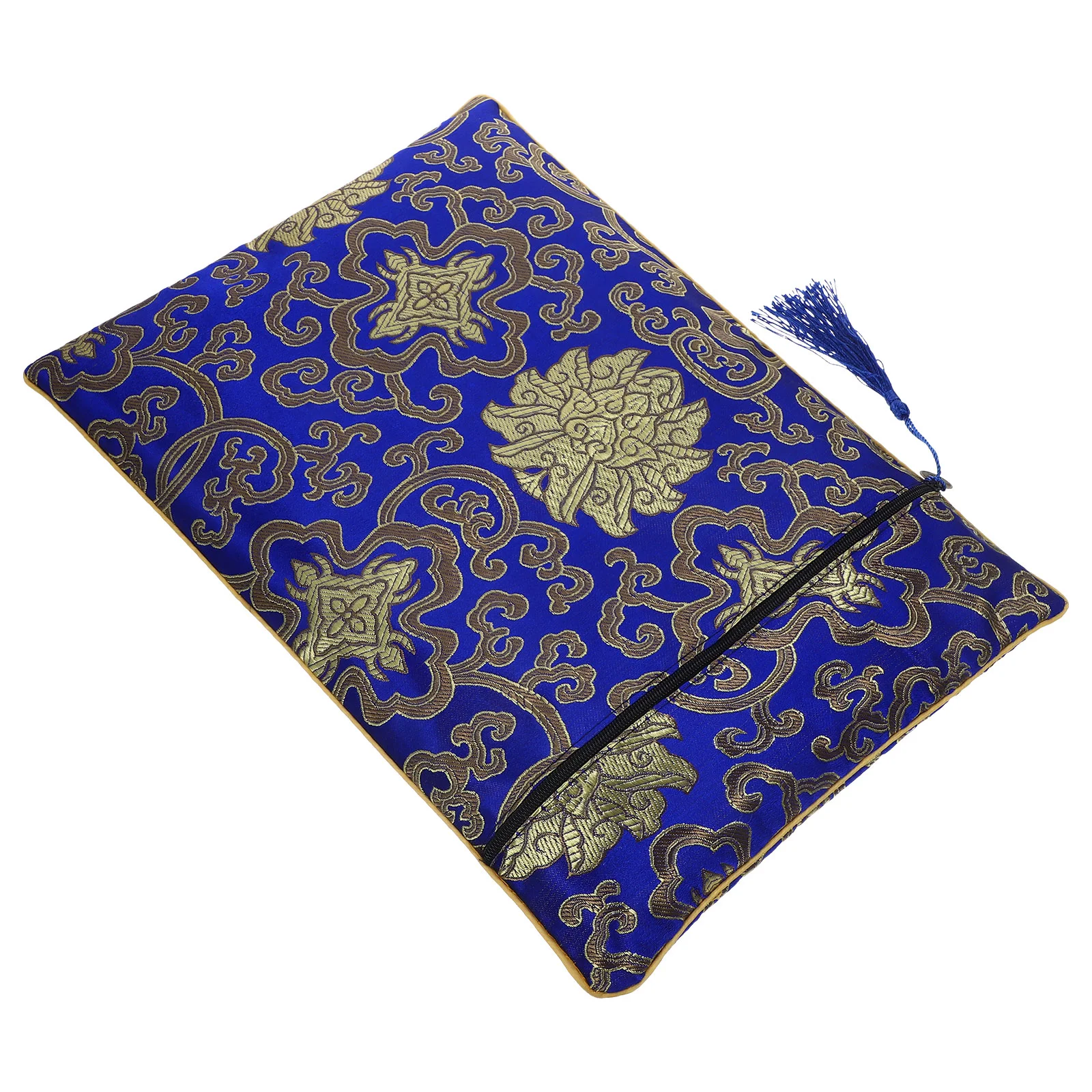 

Blue Zipper Design Large Capacity Pen Bag Bible Book Bag Notebook Cover Decorative Stationery Bag Pencil Case For Travel