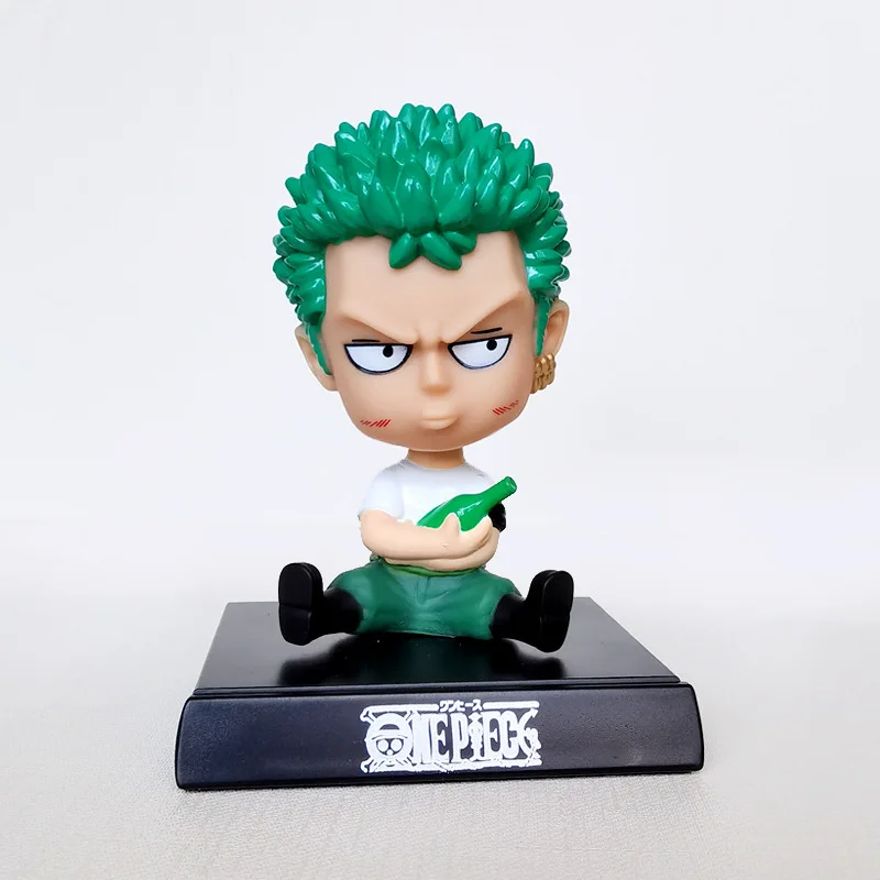 Anime One Piece Zoro Luffy Sanji Bobblehead Action Figures Q Chopper Pvc Car Decoration Collectible Handmade Model Toys Gifts