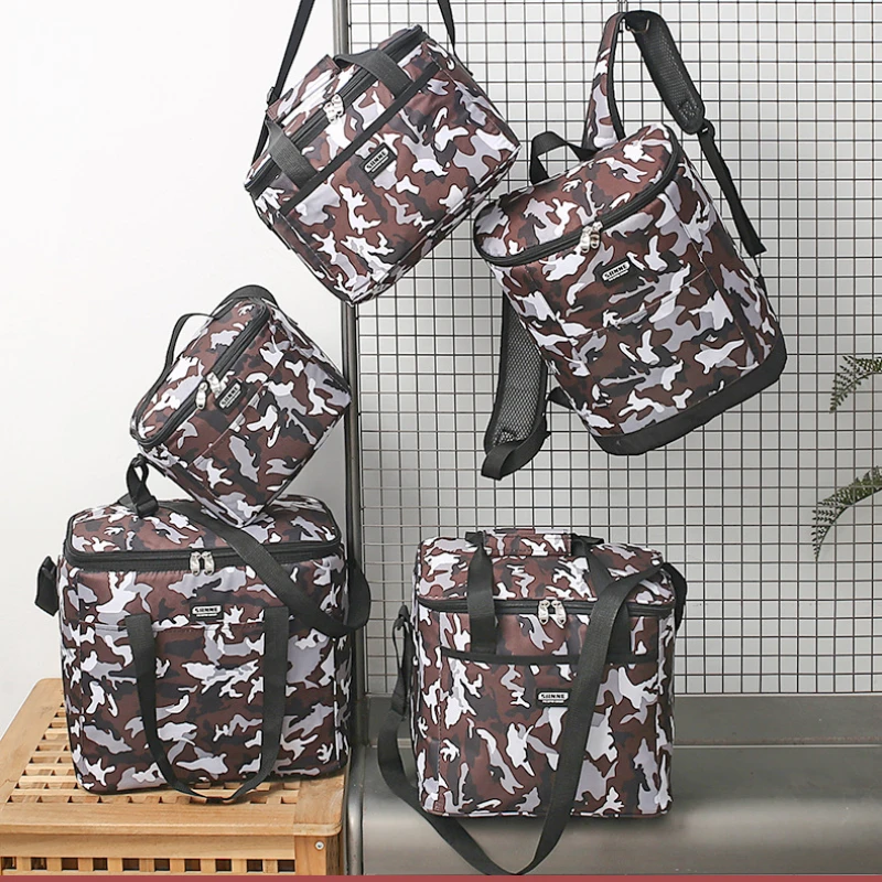 Borsa da Picnic impermeabile all\'aperto militare Camo Cool zaino portatile da campeggio borsa per alimenti pieghevole scatola termica Hike Gadget