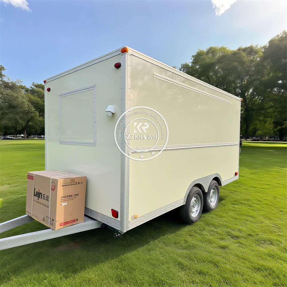 

Outdoor Food Truck Fully Equipped Ice Cream Pizza Cart Street Concession Food Vending Carts Catering Trailer For Sale