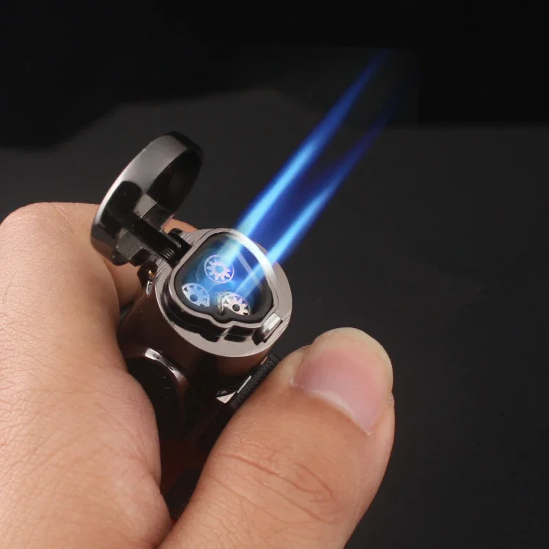 Triple Aansteker Krachtige Jet Butaan Pijp Aansteker Draagbare Spuitpistool Gas 1300 C Winddicht Outdoor Gadgets Voor Man Gifts