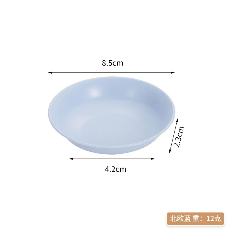 1pcs Wheat Straw Seasoning Dish Household Kitchen Creative Dip Snack Dish Plastic Round Pickles Small Dish Cutlery