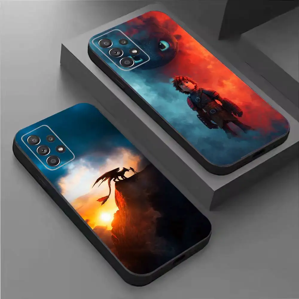 Cute T-Toothless Dragons Phone Case For Samsung S26,25,24,21,22,21,20,10,9,8,7,6,5,Ultra,Plus,Fe,Lite Black Shell